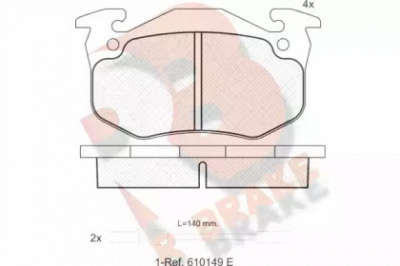 R BRAKE rb0457 -  Комплект тормозных колодок, дисковый тормоз